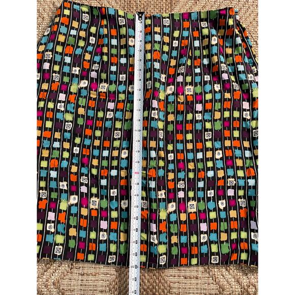 Vtg. Silk Assets Diane Von Furstenberg 100% silk skirt mod square pattern SZ 1X - Picture 8 of 8